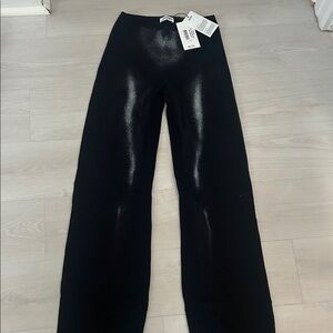 Jean Paul Gaultier Black Shimmery Wide-Leg Knit Pants